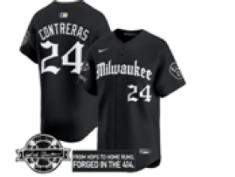 Women Milwaukee Brewers #24 Contreras black Nike 2026 World Series jersey 1021013